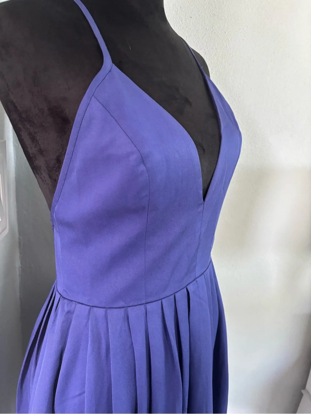 NBD Cobalt Navy Blue V-Neck Cross-Back Mini Dress small